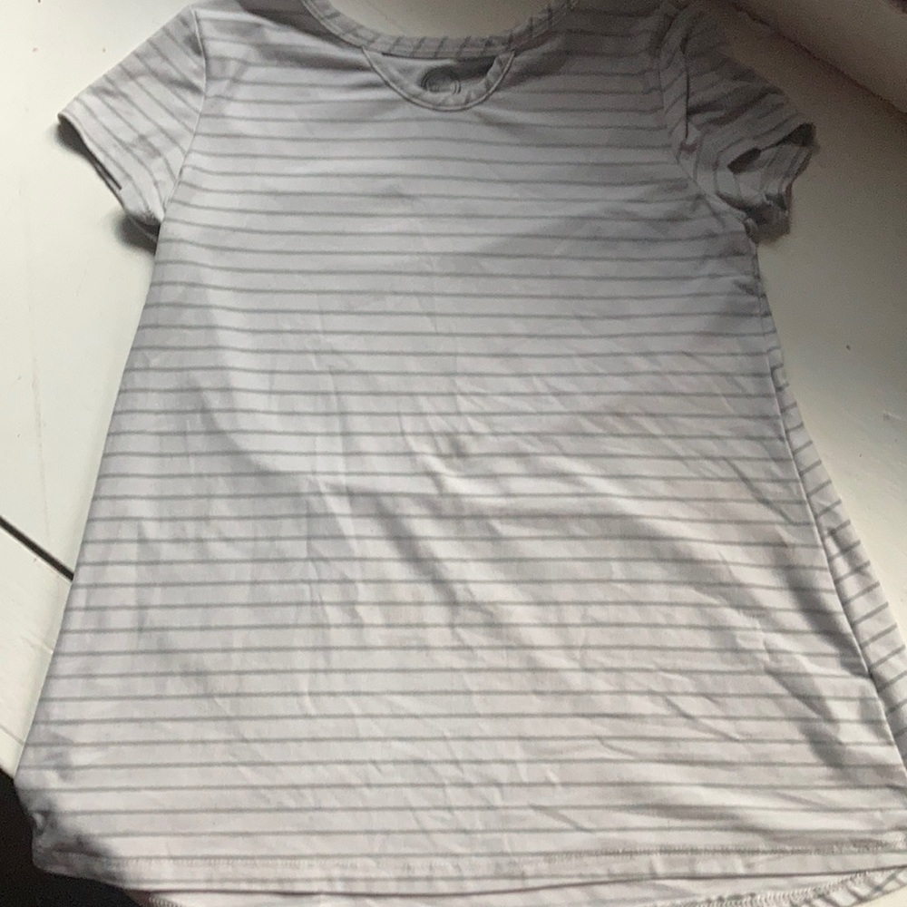 SUPER soft white striped shirt!